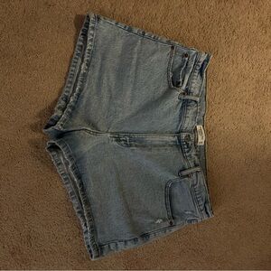 Abercrombie & Fitch Light Blue The Mom Jean Shorts High Rise Sz 16/33